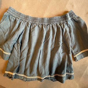 Off the shoulder denim